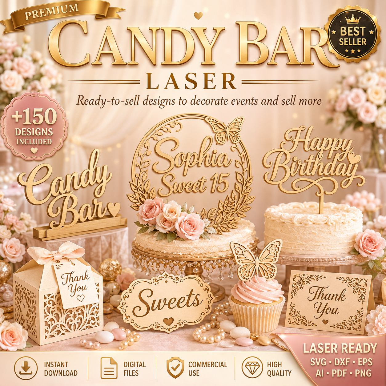 🍭 Candy Bar Party Design Pack 🎉