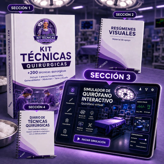 KIT TÉCNICAS QUIRÚRGICAS + 6 BONUS DE REGALO